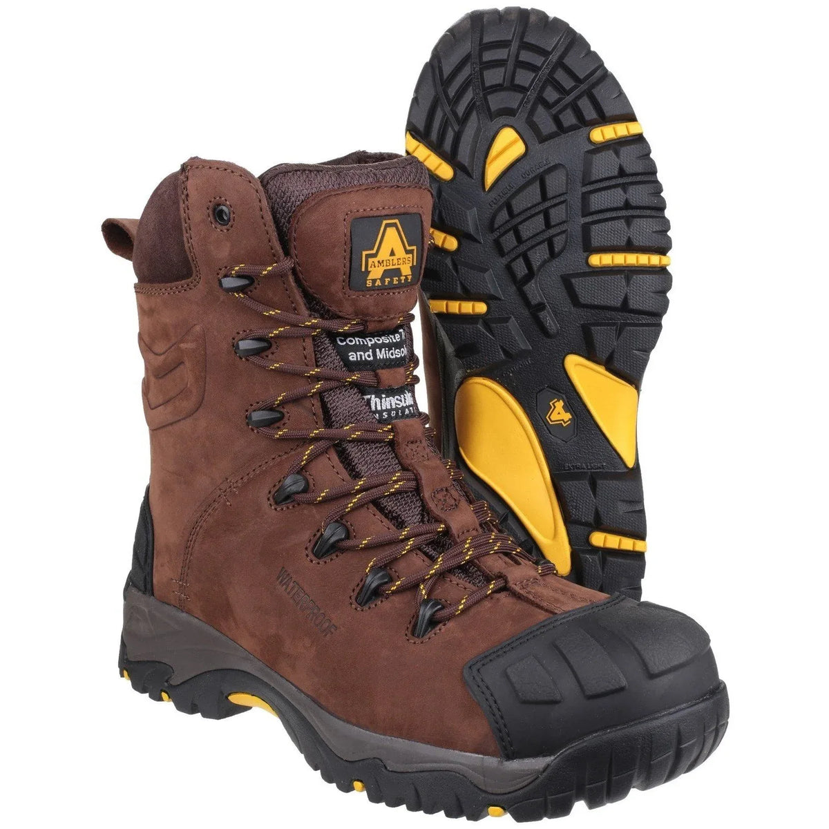 Amblers Safety AS440 Hybrid Metal-Free Waterproof Safety Boots – Hi-Leg With Composite Toe, Thinsulate Lining, UK Size 14