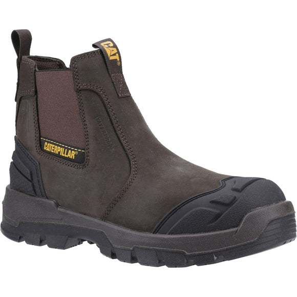caterpillar safety dealer boot in brown