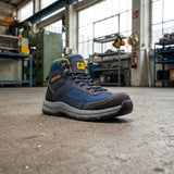 CAT Caterpillar Elmore S1P Wide Fit Safety Hikers | Steel Toe Cap | Blue