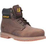 Caterpillar Safety Boots CAT Powerplant Safety Work Boot with Steel Toe Cap - Brown
