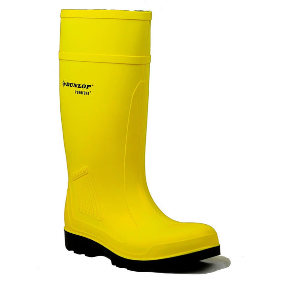 Dunlop Safety Wellingtons Dunlop Purofort C462241 Wellingtons with Steel Toe Cap - Yellow/Brown